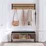 Hanah Home Shana Recibidor con Estante de Pared Roble y Negro